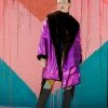 Vintage Purple Metallic Fur Lined Jacket OUTERWEAR