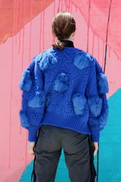 Vintage Cobalt Fur Knit Sweater OUTERWEAR 11 Vintage Cobalt Fur Knit Sweater OUTERWEAR