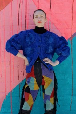 Vintage Cobalt Fur Knit Sweater OUTERWEAR 10 Vintage Cobalt Fur Knit Sweater OUTERWEAR