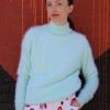 Vintage TOPS Mint Mohair Mock Neck Sweater