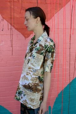 Vintage 60s Landscape Hawaiian-Style Shirt TOPS