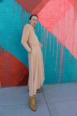 Vintage LOUNGE WEAR 40s Dusty Pink Terry Cloth Robe