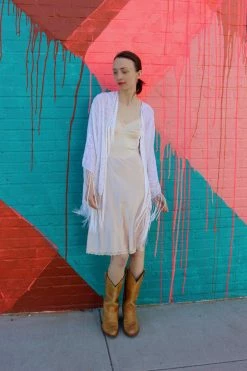 Feng Sway Exclusive Witchy White Burnout Velvet Robe