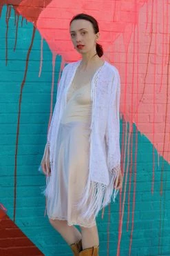 Feng Sway Exclusive Witchy White Burnout Velvet Robe