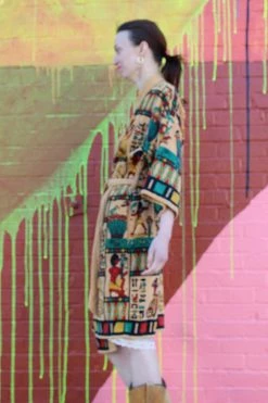 LOUNGE WEAR Vintage Egyptian Hieroglyphic Robe