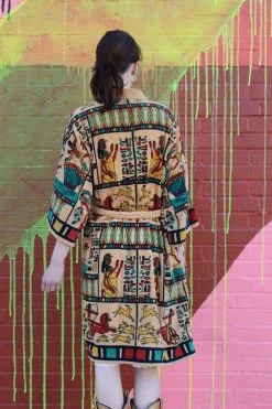 LOUNGE WEAR Vintage Egyptian Hieroglyphic Robe