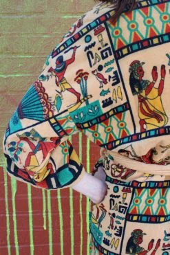 LOUNGE WEAR Vintage Egyptian Hieroglyphic Robe