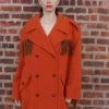 Vintage OUTERWEAR Orange Fringe Wool Mondi Coat