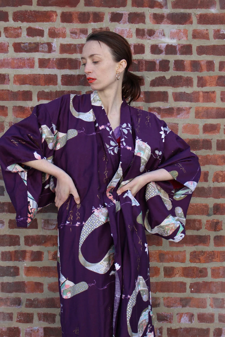 Vintage LOUNGE WEAR Japanese Floral Robe 7 Vintage LOUNGE WEAR Japanese Floral Robe