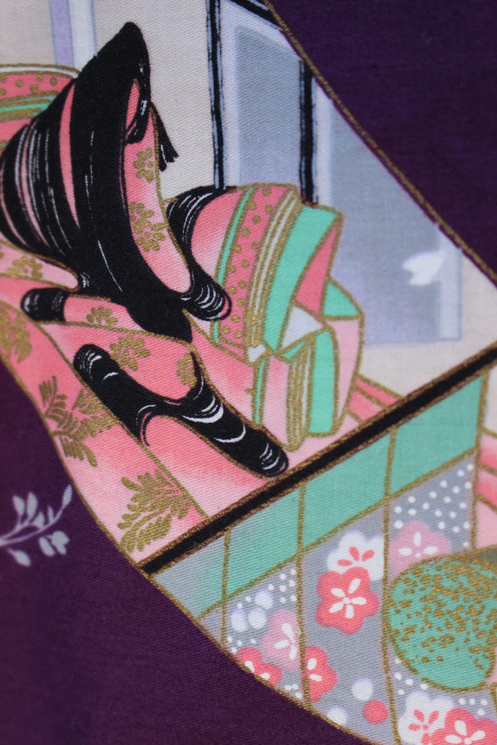 Vintage LOUNGE WEAR Japanese Floral Robe 8 Vintage LOUNGE WEAR Japanese Floral Robe