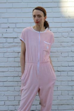 Vintage Pink Terry Cloth Jumpsuit LOUNGE WEAR