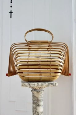 Vintage BAGS + WALLETS 40s Accordion Bamboo Purse