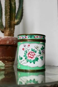 Antique Cloisonne Floral Enamel Jar ALL RITUAL