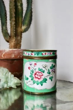 Antique Cloisonne Floral Enamel Jar ALL RITUAL