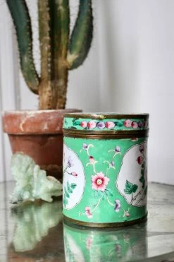 Antique Cloisonne Floral Enamel Jar ALL RITUAL