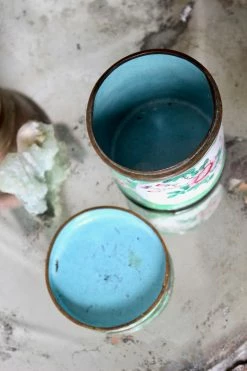 Antique Cloisonne Floral Enamel Jar ALL RITUAL