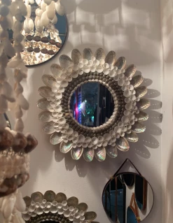 Vintage ALL HOME DECOR + ODDITIES 70s Abalone Seashell Mirror