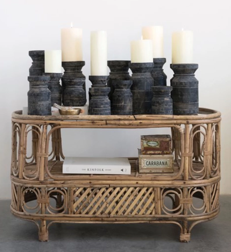 Vintage 70s Oval Bamboo & Glass Table W/ Shelf ALL HOME DECOR + ODDITIES 6 Vintage 70s Oval Bamboo & Glass Table W/ Shelf ALL HOME DECOR + ODDITIES