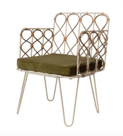 Feng Sway Exclusive ALL HOME DECOR + ODDITIES Palm Beach Metal + Rattan Cane Chair