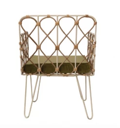 Feng Sway Exclusive ALL HOME DECOR + ODDITIES Palm Beach Metal + Rattan Cane Chair