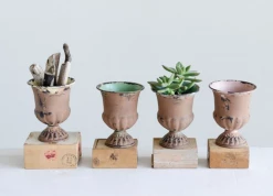 Feng Sway Exclusive Pastel Mini Distressed Metal Urn ALTAR TOYS