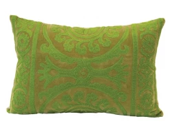FENG SWAY Chartreuse Velvet Lumbar Pillow
