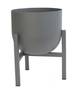 FENG SWAY 4-5" POTS Grey Minimal Metal Planter With Stand