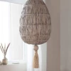 FENG SWAY ALL HOME DECOR + ODDITIES Rattan Pendant Lamp With Tassel