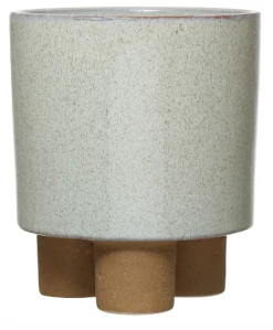 Feng Sway Tan And White Footed Planter 4-5" POTS