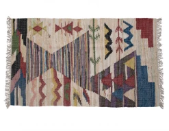Feng Sway Exclusive Cotton Rainbow Aztec Rug ~4 X 6