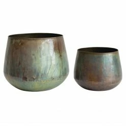 Feng Sway 6-7" POTS Oxidized Brass Planter ~ 2 Sizes