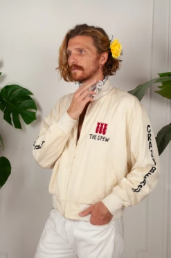 Vintage Rockabilly Big Bad Devil Silk Satin Bomber OUTERWEAR