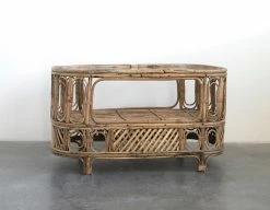 Vintage 70s Oval Bamboo & Glass Table W/ Shelf ALL HOME DECOR + ODDITIES 8 Vintage 70s Oval Bamboo & Glass Table W/ Shelf ALL HOME DECOR + ODDITIES