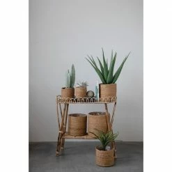 Vintage ALL HOME DECOR + ODDITIES 70s Bamboo Plant Stand W/ Shelf