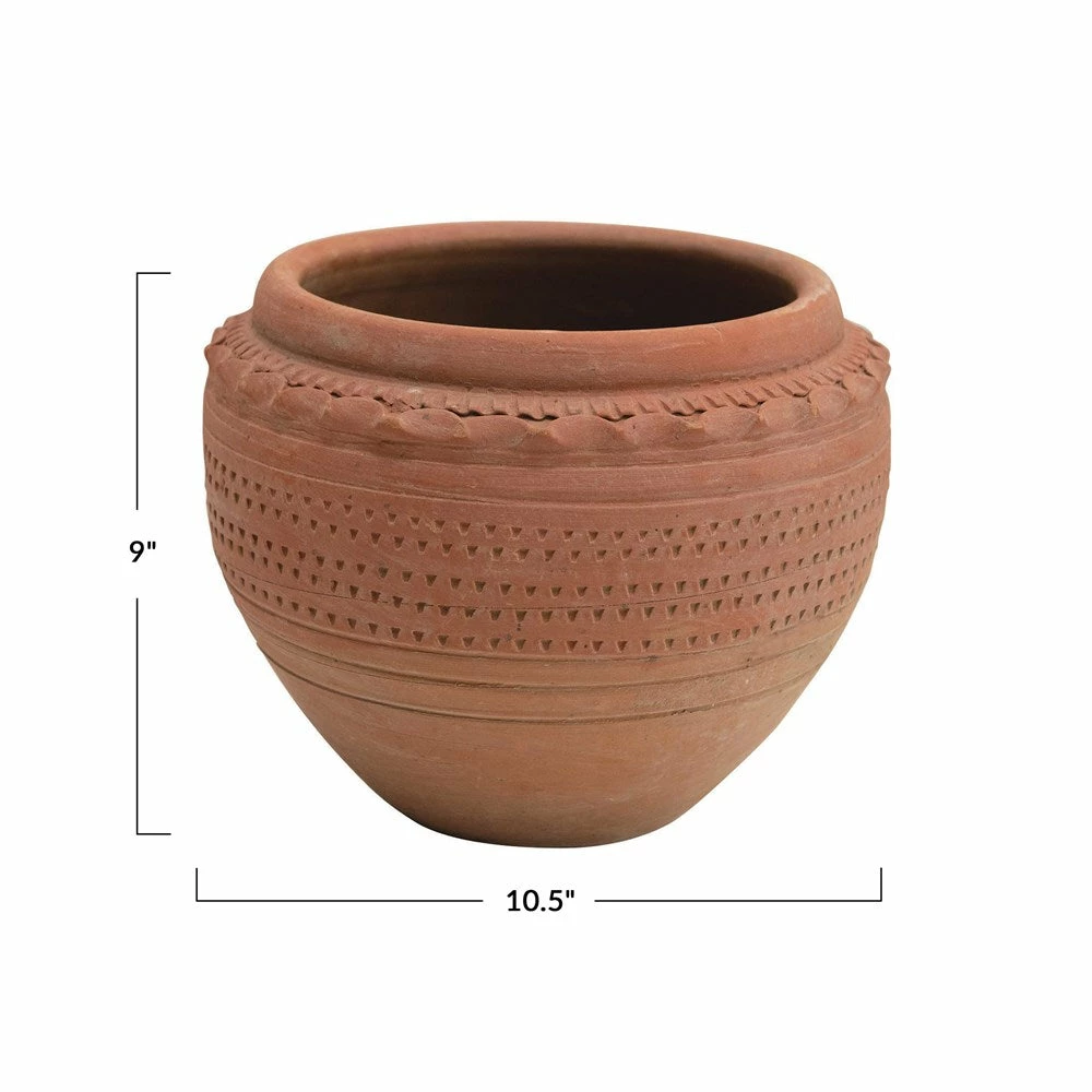 Feng Sway Exclusive 6-7" POTS Textured Terra Cotta Pots ~ Two Sizes 7 Feng Sway Exclusive 6-7" POTS Textured Terra Cotta Pots ~ Two Sizes