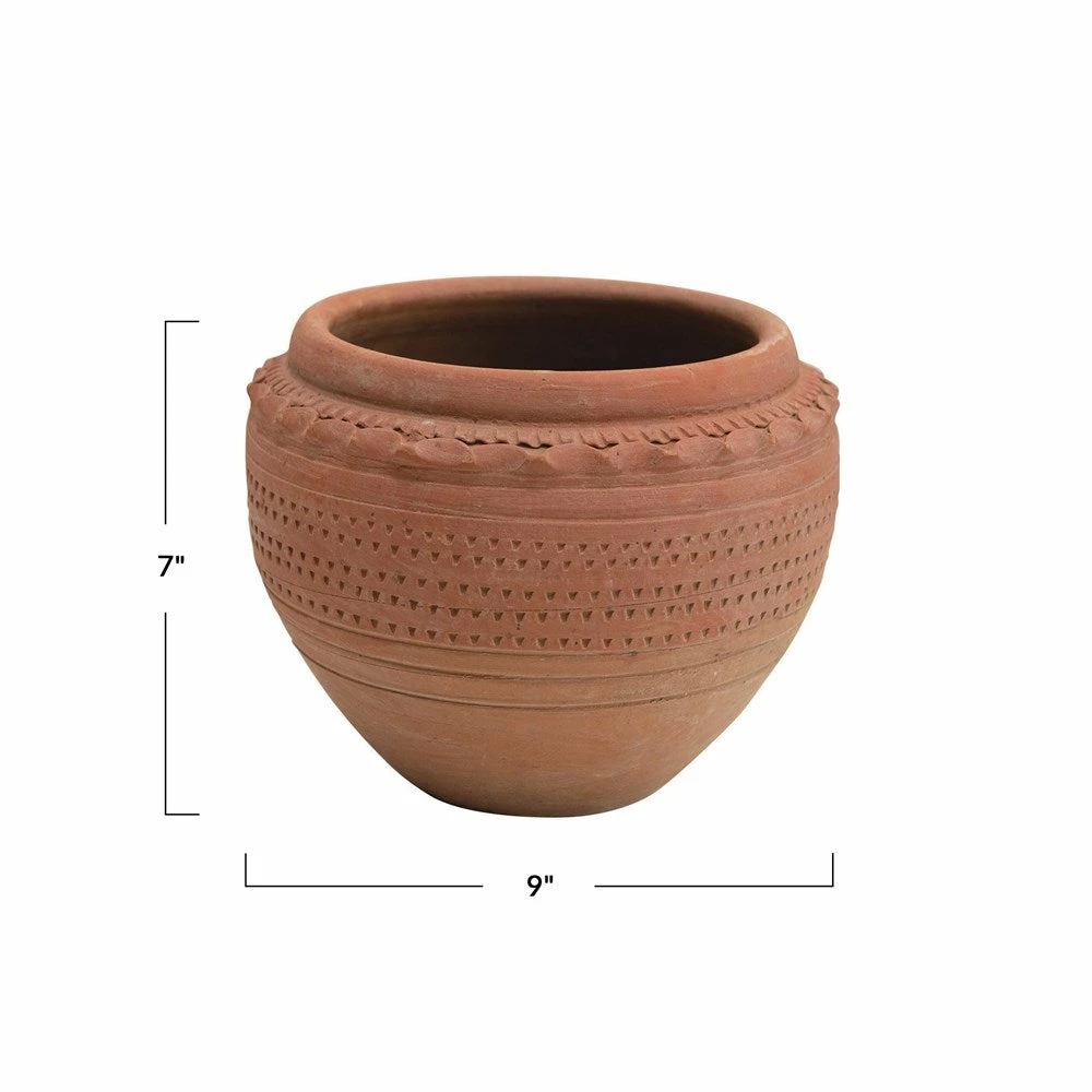 Feng Sway Exclusive 6-7" POTS Textured Terra Cotta Pots ~ Two Sizes 6 Feng Sway Exclusive 6-7" POTS Textured Terra Cotta Pots ~ Two Sizes