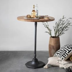 Feng Sway Exclusive ALL HOME DECOR + ODDITIES Cast Iron + Teakwood Bistro Bar Table