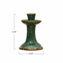 Feng Sway Green Stoneware Candle Holder CANDLES