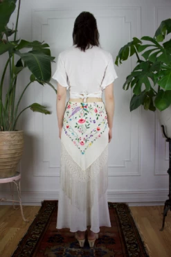 Vintage Silk Fringe Embroidered Skirt 14 Vintage Silk Fringe Embroidered Skirt