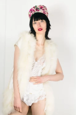 Vintage LOUNGE WEAR Ostrich Feather Lingerie Vest