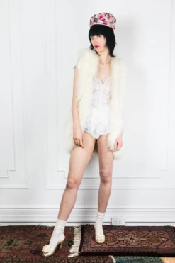 Vintage LOUNGE WEAR Ostrich Feather Lingerie Vest