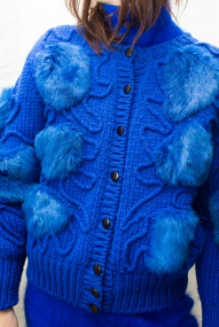 Vintage Cobalt Fur Knit Sweater OUTERWEAR 13 Vintage Cobalt Fur Knit Sweater OUTERWEAR