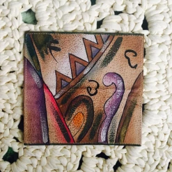 Feng Sway 80s Sam Sam Abstract Painted Leather Wallet