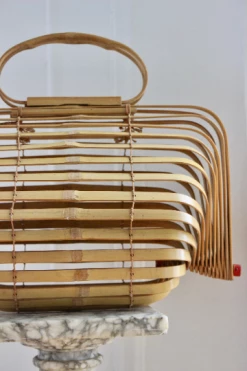 Vintage BAGS + WALLETS 40s Accordion Bamboo Purse