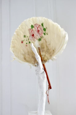 Vintage Painted Victorian Feather Fan
