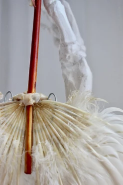 Vintage Painted Victorian Feather Fan