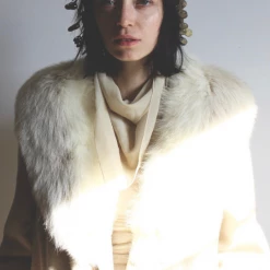 Vintage Wool Fur Swing Coat OUTERWEAR