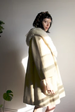 Vintage Wool Fur Swing Coat OUTERWEAR