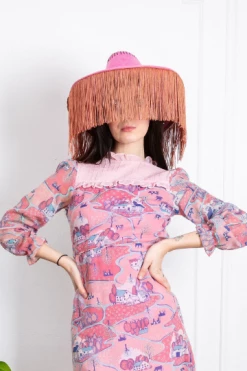 Feng Sway Exclusive Copy Of Ride 'Em Cowgirl Hat With Fringe - Pink HATS
