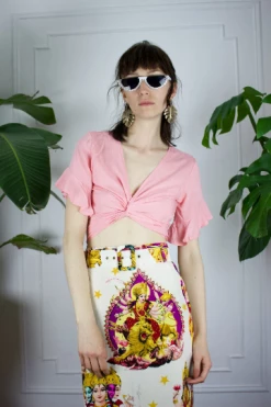 Feng Sway TOPS Perfect Wrap Top In Soft Coral